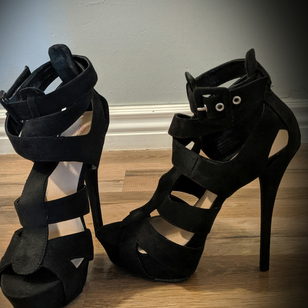 Black Strappy Stilletos